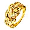 Brass Micro Pave Cubic Zirconia Finger Rings FS-WG45EDE-06-2