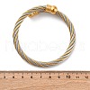 304 Stainless Steel Torque Bangles for Women Men BJEW-G584-18G-02-5