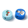 Christmas Theme Handmade Polymer Clay Beads CLAY-M005-03-2