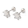 Heart Bow Brass Micro Pave Clear Cubic Zirconia Cartilage Earrings EJEW-L289-03P-02-1