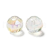 UV Plating Rainbow Iridescent Transparent Acrylic Beads OACR-A014-A01-3