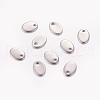 Tarnish Resistant Original Color Flat Oval Stamping Blank Tag Charms 201 Stainless Steel Pendants X-STAS-Q064-2