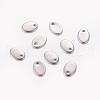 Original Color Flat Oval Stamping Blank Tag Charms 201 Stainless Steel Pendants X-STAS-Q064-2