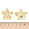Brass ABS Plastic Imitation Pearl Flower Stud Earrings EJEW-S258-02G-5