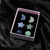 Natural Gemstone Healing Moon & Star & Round Ornaments AJEW-FS0001-12A-7