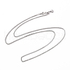 Anti-Tarnish Rhodium Plated 925 Sterling Silver Wheat Chains Necklace for Women STER-I021-02A-P-1
