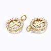 Brass Micro Pave Clear Cubic Zirconia Pendants ZIRC-N039-140-NF-3