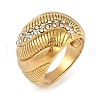 Ion Plating(IP) 304 Stainless Steel Finger Rings with Rhinestones RJEW-D083-10G-01-1