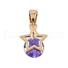 Brass Micro Pave Cubic Zirconia Pendants KK-E795-03KCG-01-2
