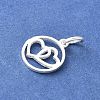 925 Sterling Silver Ring with Double Heart Charms STER-R012-05S-2