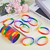 CREATCABIN 20Pcs Rainbow Pride Bracelet BJEW-CN0001-03-3