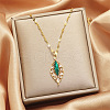 Alloy Emerald Rhinestone Pendant Necklaces for Women WGDF473-15-1