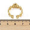 316 Stainless Steel with Natural Mixed Gemstone Cuff Rings RJEW-Z098-01G-12-5