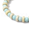 Natural Howlite Round Beads Stretch Bracelets for Men Women BJEW-JB11817-3