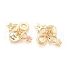 Brass Micro Pave Cubic Zirconia Pendants KK-N271-16G-2