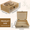 Rectangle Wooden Memory Keepsake Boxes with Lids CON-WH0101-004-2