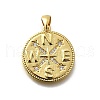 Brass Micro Pave Cubic Zirconia Pendants KK-P295-10G-1