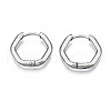 Tarnish Resistant 201 Stainless Steel Hexagon Hoop Earrings STAS-S103-30P-1