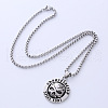 Stainless Steel Big Eye Skull Punk Halloween Pendant Necklaces JH8700-4