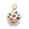 Brass Micro Pave Cubic Zirconia Charms ZIRC-E145-75-2