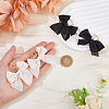 FIBLOOM 2 Pairs 2 Colors Alloy Dangle Stud Earrings with Cloth Bowknot Charms EJEW-FI0003-28-4