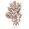 Malus Spectabilis Alloy Rhinestone Brooches for Backpack Clothes PW-WG79A77-01-5