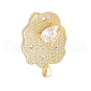 Brass Micro Pave Clear Cubic Zirconia Pendants KK-U064-17G-1