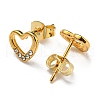PVD Vacuum Plating 304 Stainless Steel Stud Earrings with Rhinestone for Women STAS-D087-24G-2