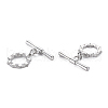 Brass Micro Pave Clear Cubic Zirconia Toggle Clasps KK-S356-500P-NF-2