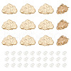 GOMAKERER 12Pcs Cloud Shape Brass Stud Earring Findings KK-GO0001-65-1
