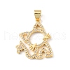 Brass Micro Pave Cubic Zirconia Pendants KK-P233-09G-1