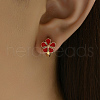 Elegant Brass Flower Hoop Earrings UD7132-1