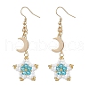 304 Stainless Steel Glass Dangle Earrings EJEW-MZ00375-01-2