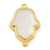 Rack Plating Brass Enamel Religion Hamsa Hand Connector Charms KK-A234-020-G-2