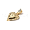 Brass Micro Pave Clear Cubic Zirconia Pendants KK-B138-04G-2