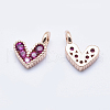 Brass Micro Pave Cubic Zirconia Charms RB-I078-66RG-NR-2