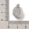 Brass Micro Pave Cubic Zirconia and Glass Pendants KK-K388-32P-3