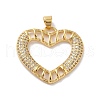 Rack Plating Brass Micro Pave Cubic Zirconia Pendants KK-E281-25G-1