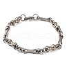Tarnish Resistant 201 Stainless Steel Bone Link Chain Bracelets BJEW-B078-89P-1