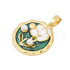 Brass Enamel Pendants KK-U068-13E-03G-2