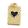 Rack Plating Brass Black Enamel Pendants KK-E015-13G-2