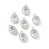 Brass with Clear Glass Pendants KK-E068-VF233-4
