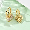 Brass Micro Pave Clear Cubic Zirconia Hoop Earrings EJEW-D322-08G-3