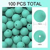 100Pcs Silicone Beads Round Rubber Bead 15MM Loose Spacer Beads for DIY Supplies Jewelry Keychain Making JX440A-1