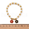 201 Stainless Steel Round Beaded Stretch Bracelets BJEW-C090-03G-C-5