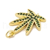 Rack Plating Brass Micro Pave Cubic Zirconia Pendants KK-K367-05G-03-2