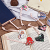 Olycraft 12Pcs 6 Colors  Printed Imitation Leather Bookmarks AJEW-OC0004-41-5