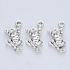 Tibetan Style Alloy Kitten Pendants TIBE-R316-028AS-RS-1