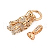 Brass Micro Pave Cubic Zirconia Fold Over Clasps KK-L223-003G-2