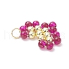 Glass Beaded Heart Pendants PALLOY-JF02092-4